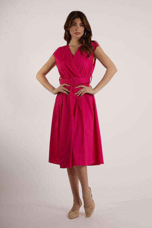 ABITO INCROCIO CINTURA|Colore:Fucsia