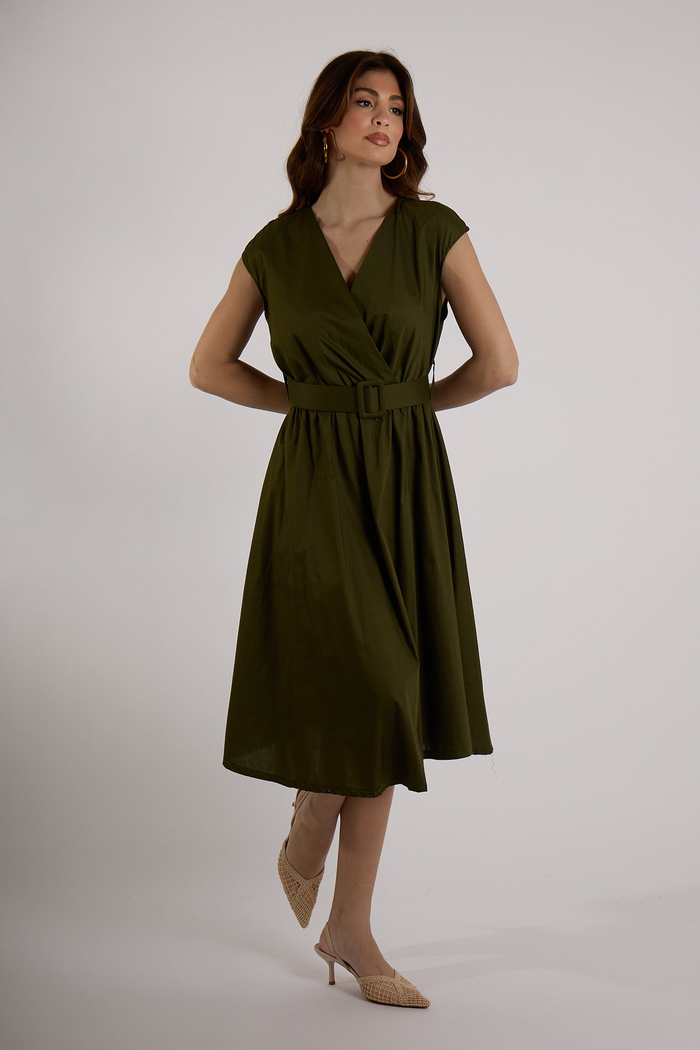 ABITO INCROCIO CINTURA|Colore:Militare