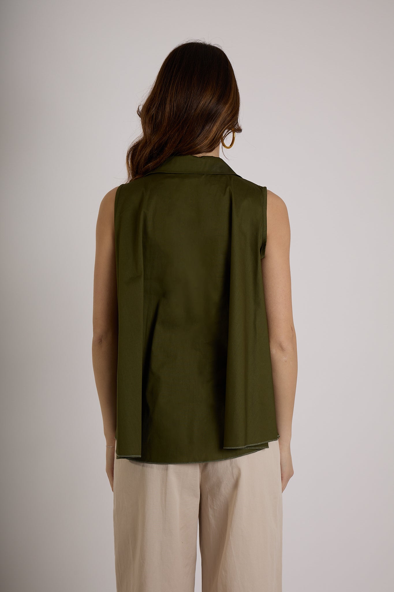 BLUSA COLLO CAMICIA|Colore:Militare