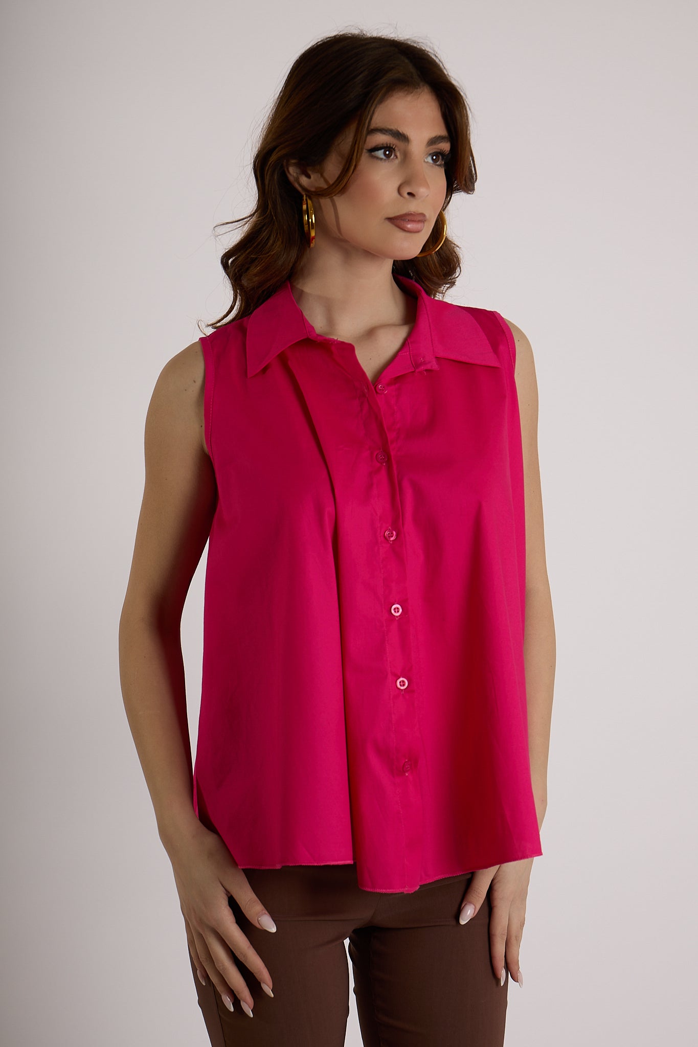 BLUSA COLLO CAMICIA|Colore:Fucsia