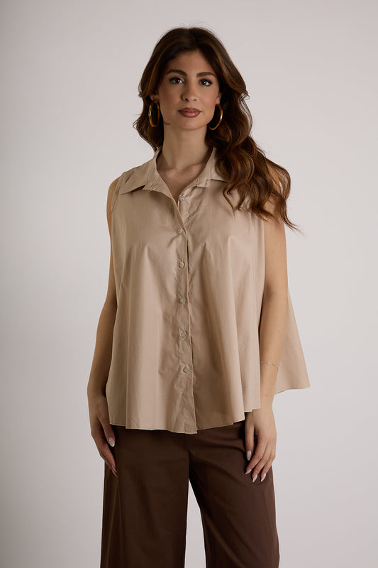 BLUSA COLLO CAMICIA|Colore:Sabbia