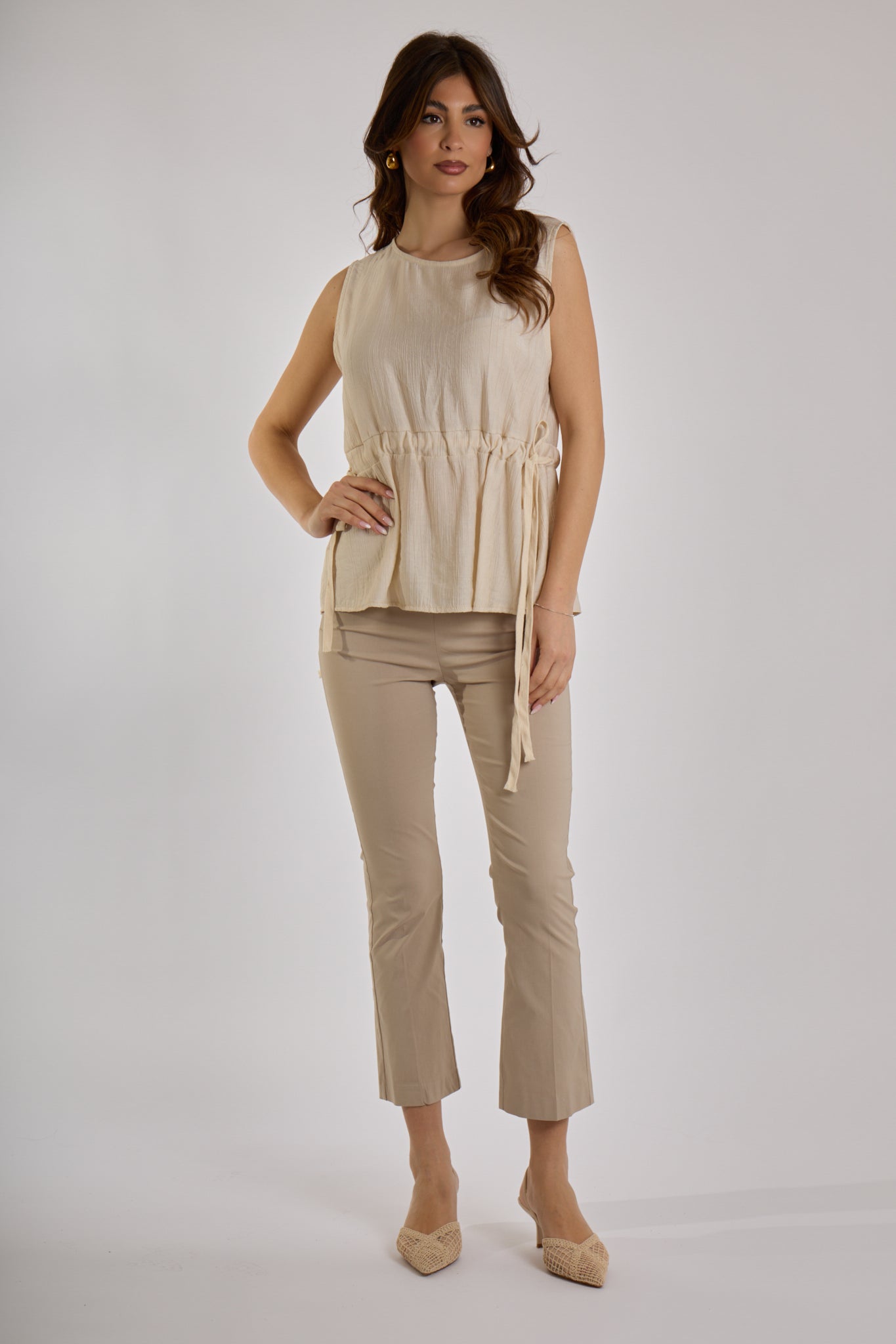 PANTALONE TROMBETTA|Colore:Sabbia