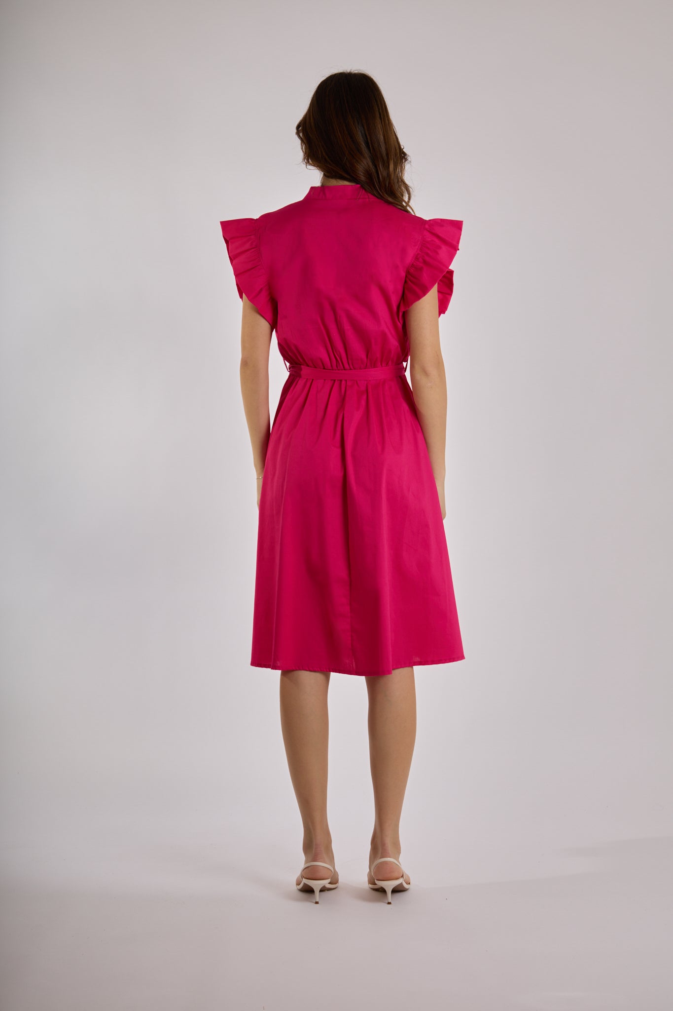 ABITO MANICA AMPIA ROUCHES|Colore:Fucsia