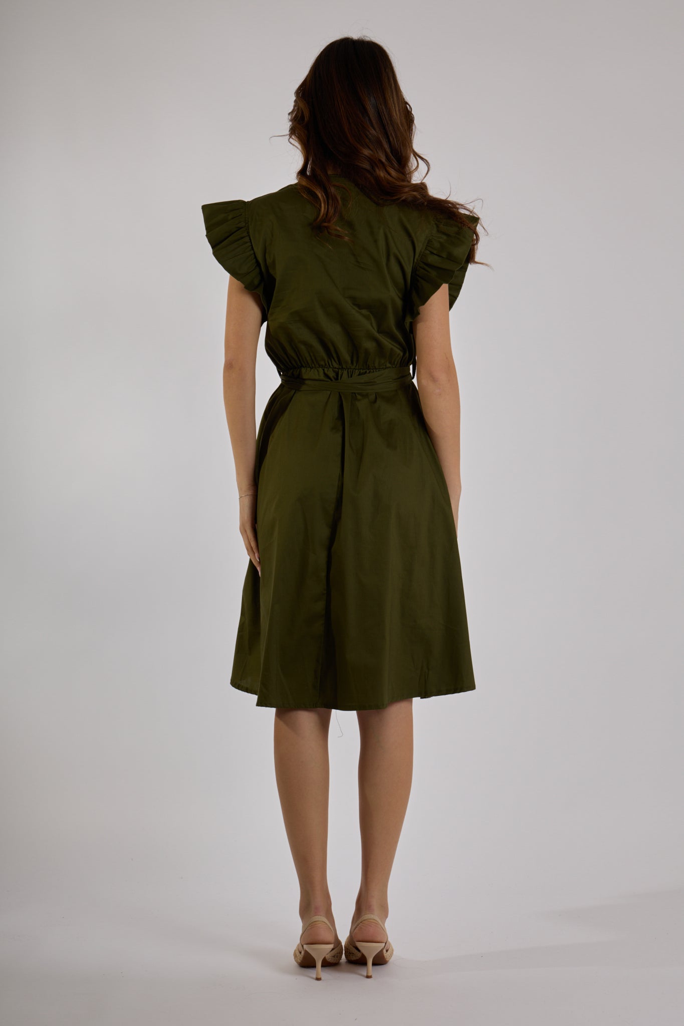 ABITO MANICA AMPIA ROUCHES|Colore:Militare