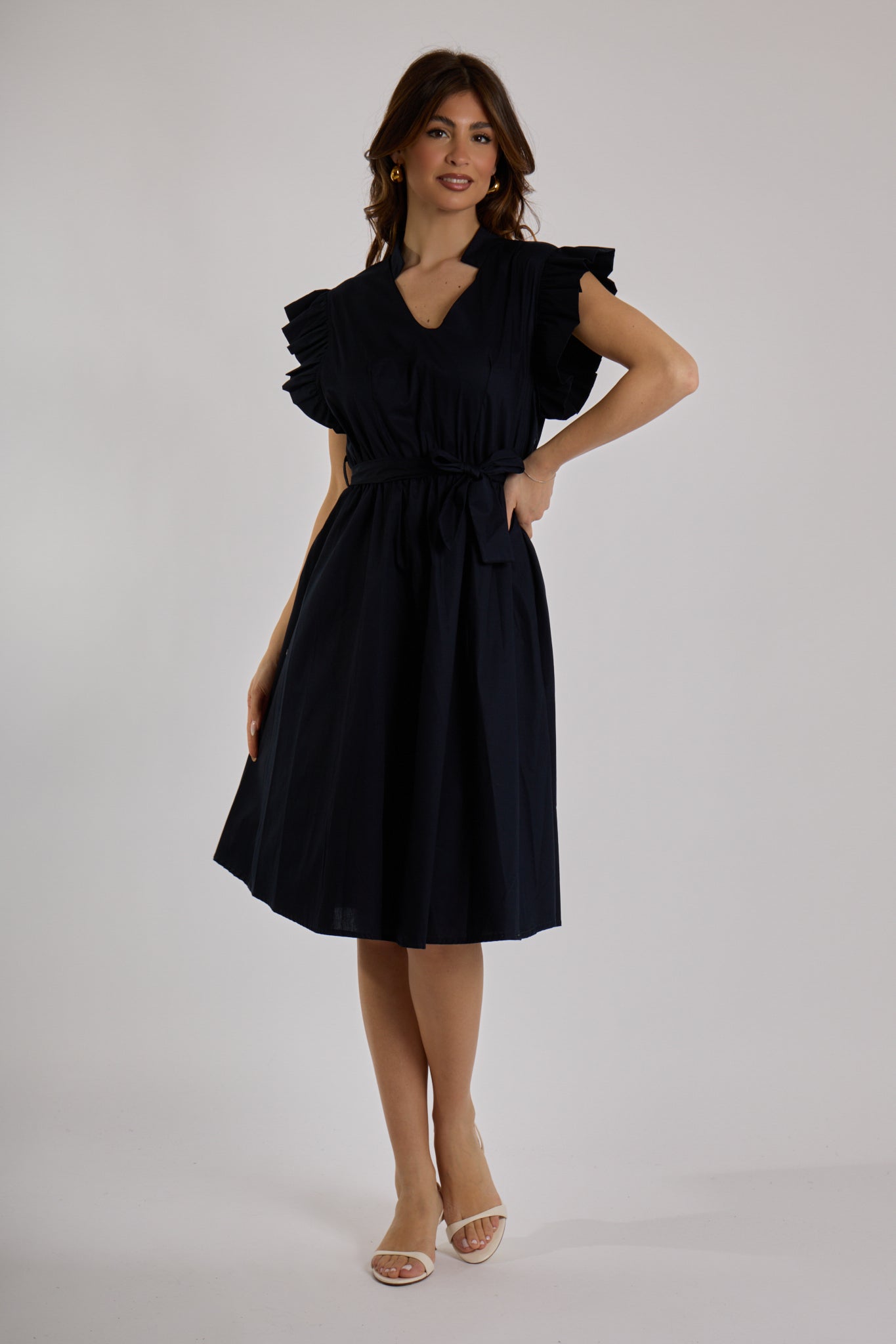 ABITO MANICA AMPIA ROUCHES|Colore:Blu